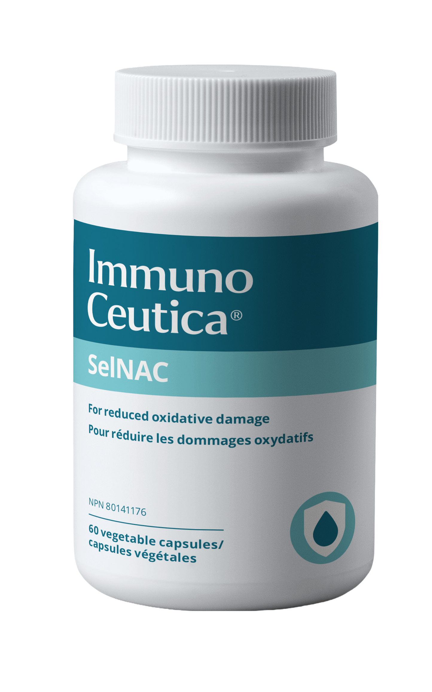 ImmunoCeutica SelNAC supplement bottle on a white background