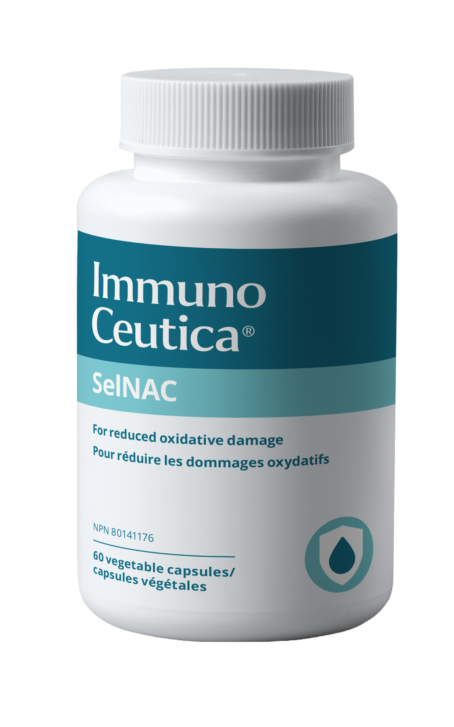 ImmunoCeutica SelNAC supplement bottle on a white background