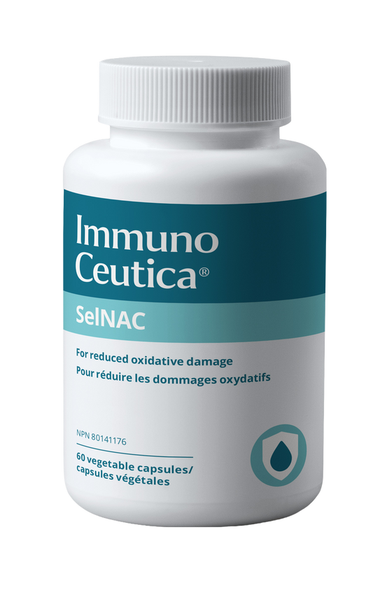 ImmunoCeutica SelNAC supplement bottle on a white background